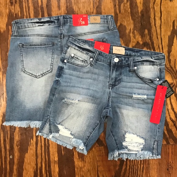 Celebrity Pink Pants - Celebrity Pink Distressed Denim Shorts